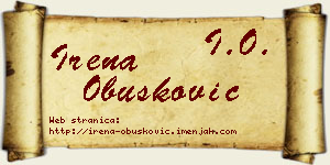 Irena Obušković vizit kartica